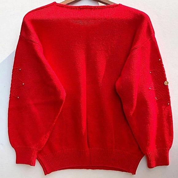 Vintage Eminent Embellished Star Holiday Sweater - Picture 3 of 8